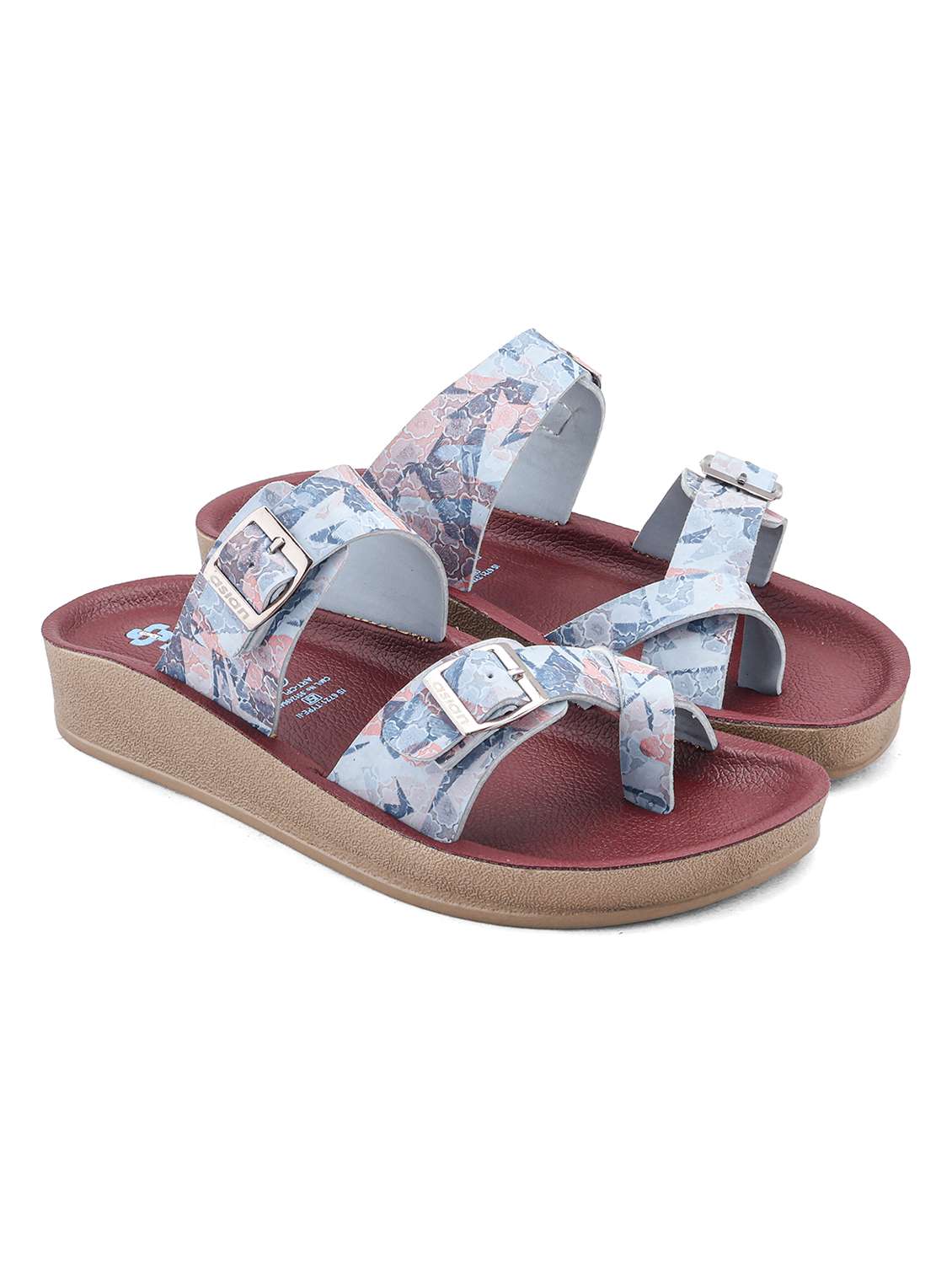 women printed one toe sandal