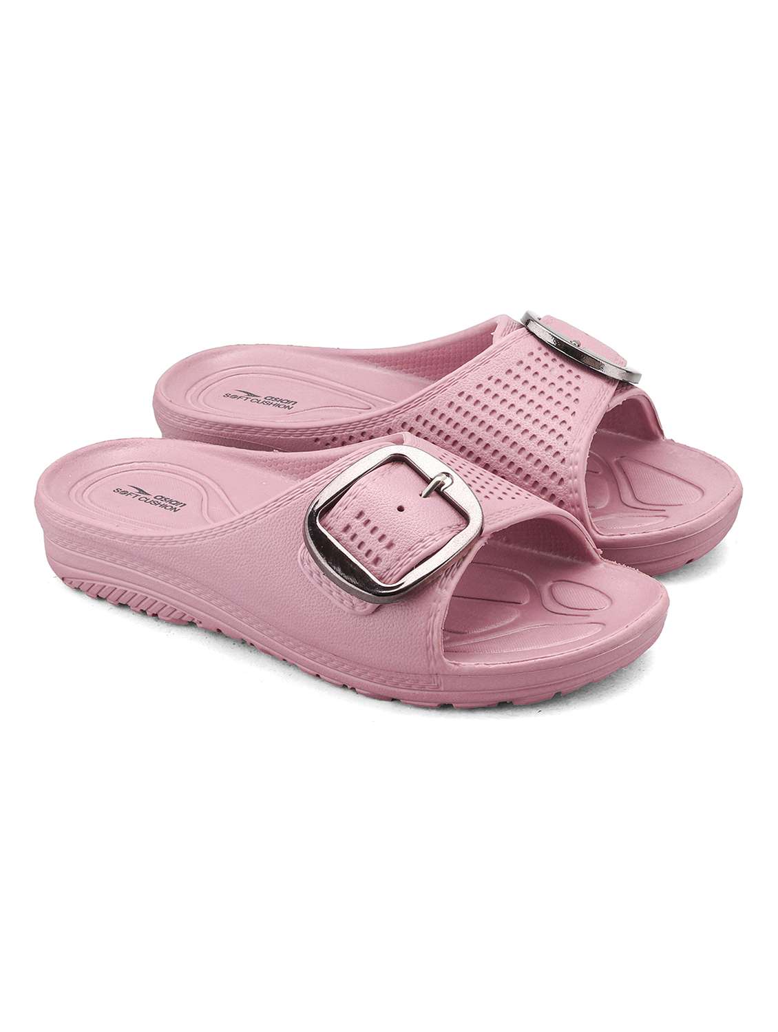 women textured slip on slides