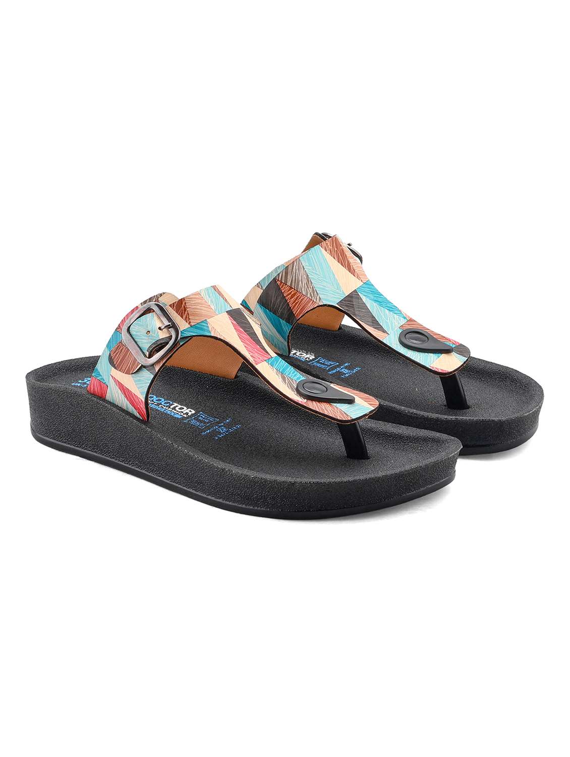 women printed toe separator slippers