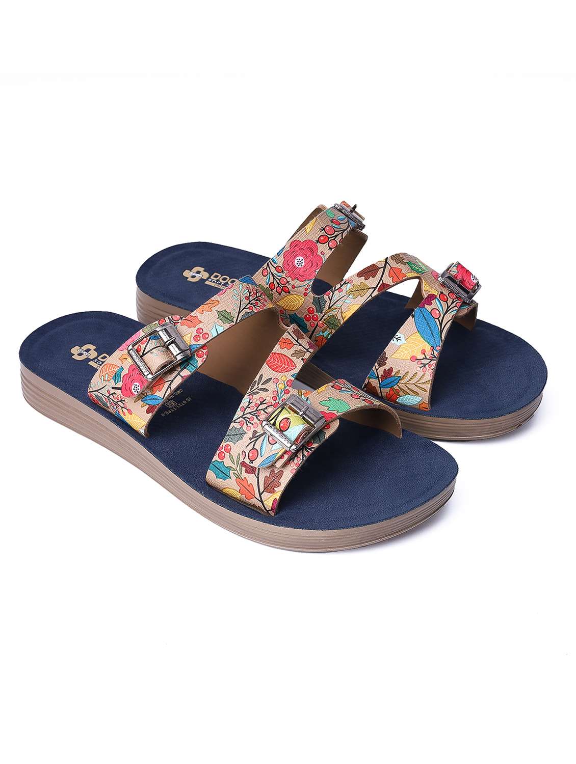 women printed slip on sandal