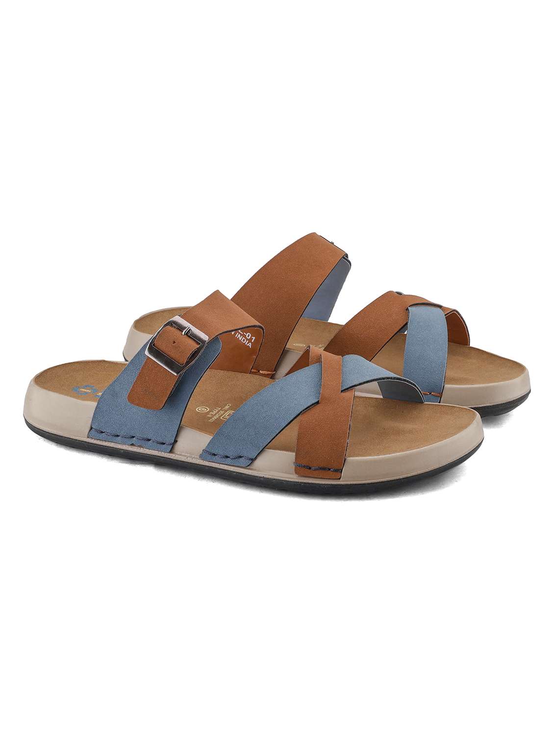 women colourblocked slip on sandal