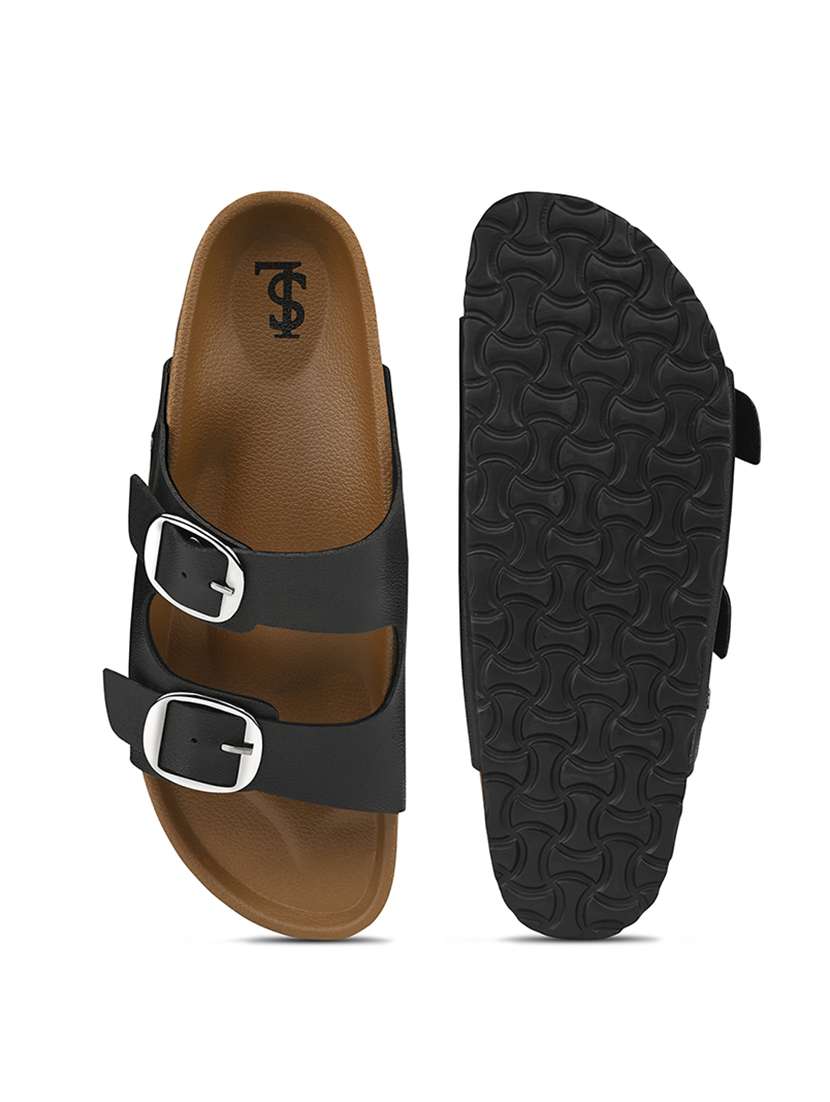 women solid slip on double strap sandal - 22515208 -  Standard Image - 3