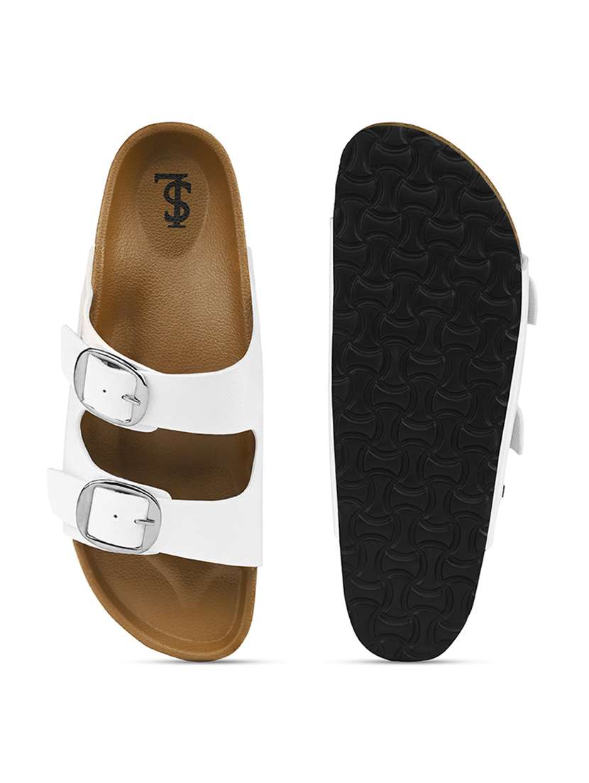 women solid slip on double strap sandal - 22515209 -  Standard Image - 3