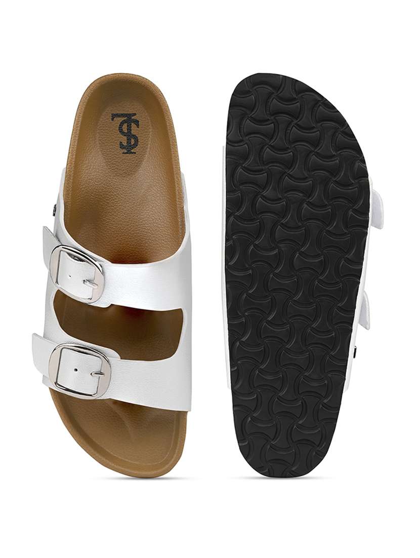 women solid slip on double strap sandal - 22515210 -  Standard Image - 3