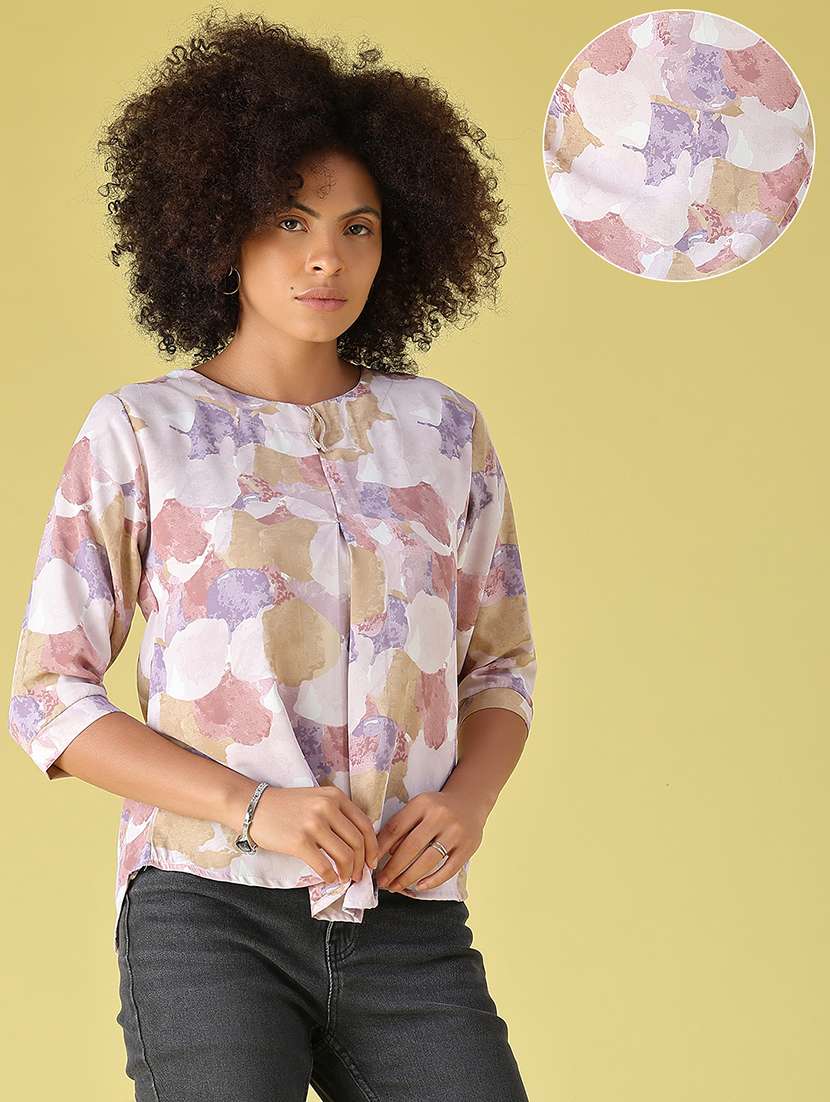 Women Printed Three Quarter Sleeves Regular Top - 22515508 -  Standard Image - 3