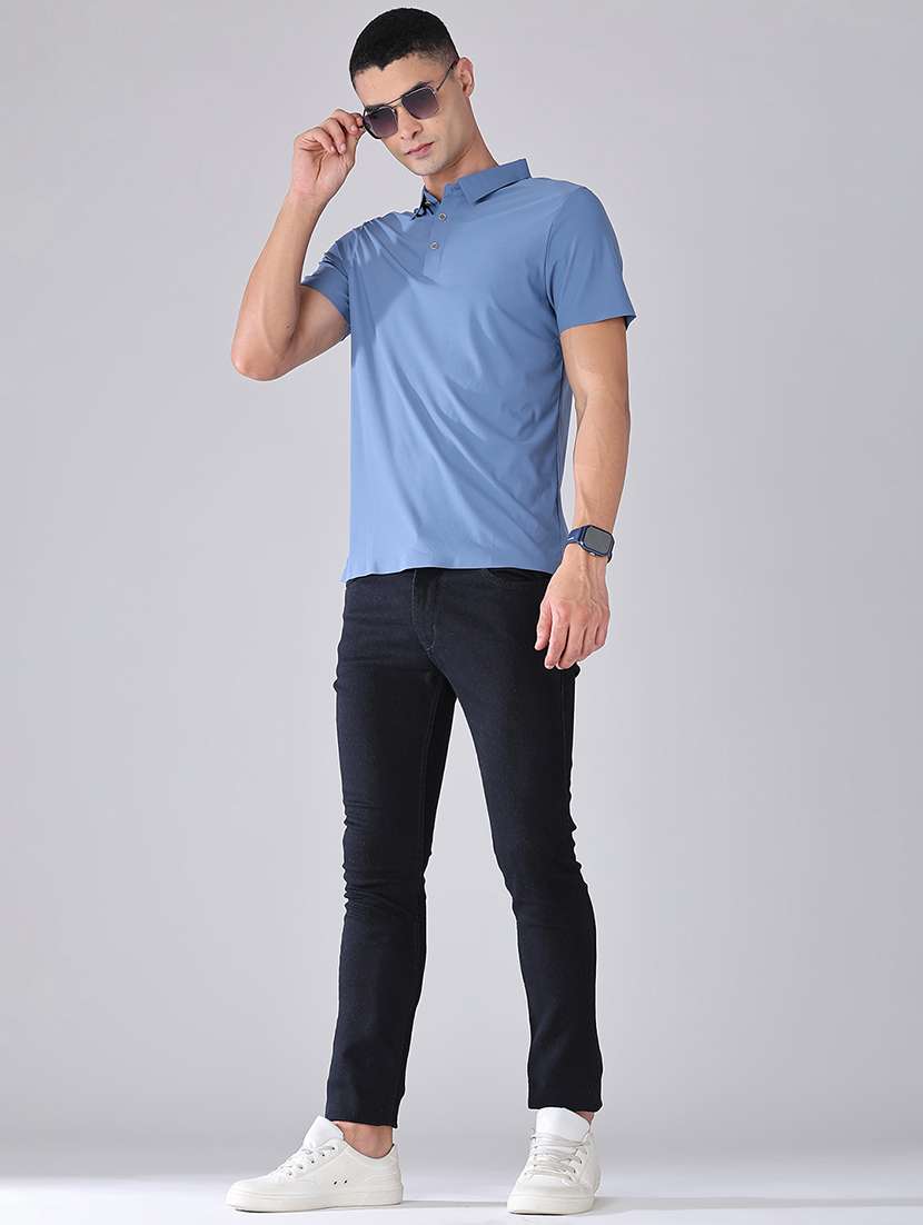 men solid short sleeve slim fit polo t-shirt - 22515623 -  Standard Image - 5