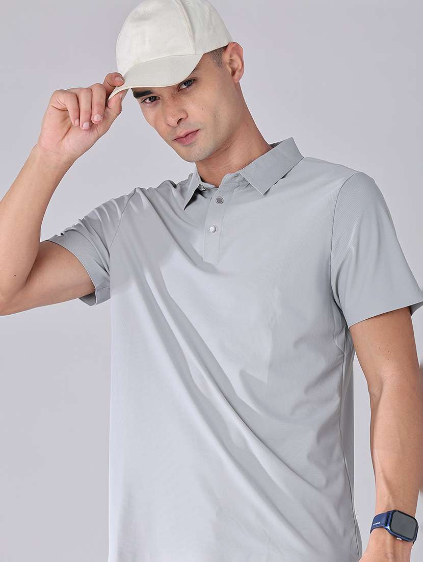 men solid short sleeve regular fit polo t-shirt
