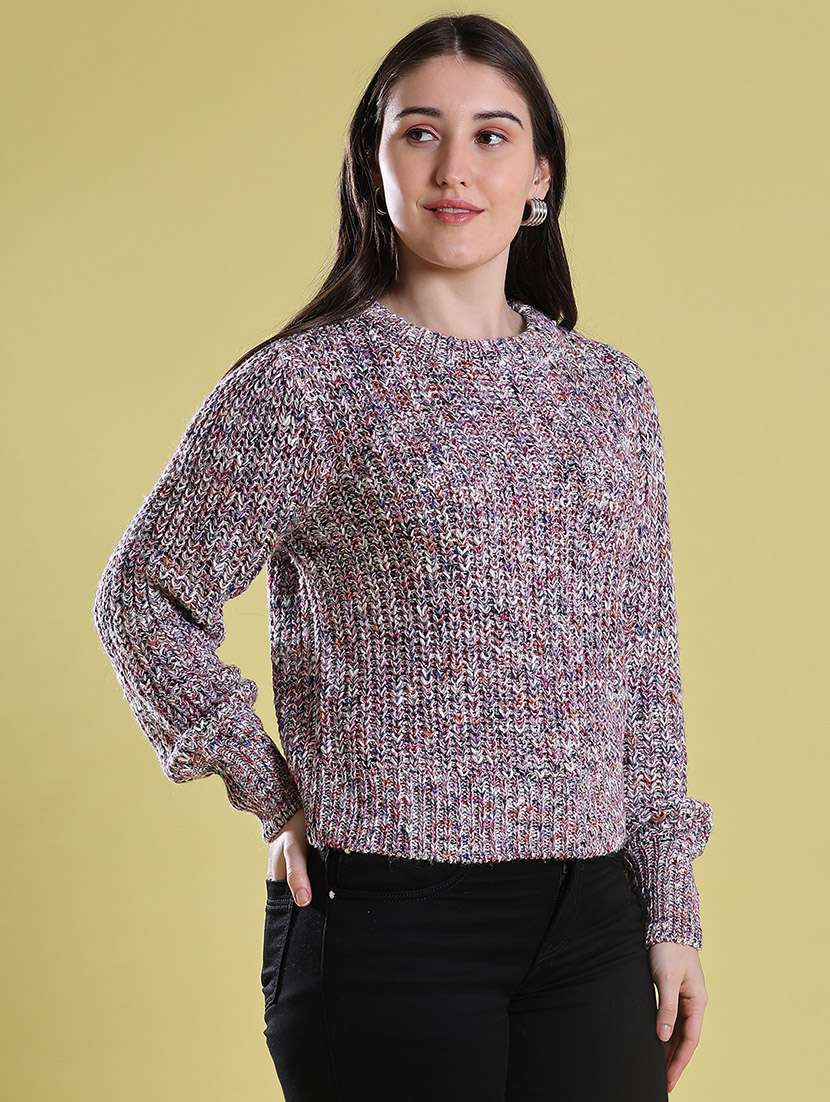 Women Self Design Long Sleeves Pullover - 22515928 -  Standard Image - 3
