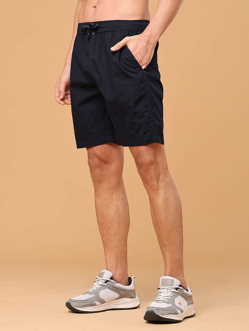 Men Solid Mid Rise Regular Fit Shorts - 22516263 -  Standard Image - 3