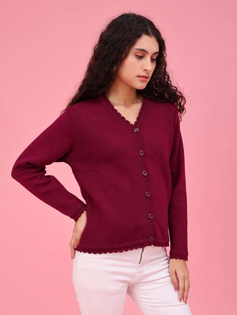Women Solid Long Sleeves Regular Fit Cardigan - 22516303 -  Standard Image - 3