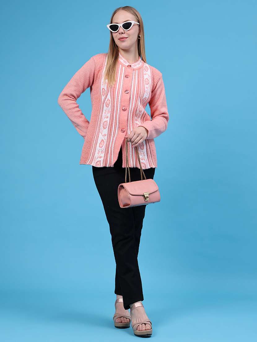 Women Self Design Long Sleeves Cardigan - 22516305 -  Standard Image - 5