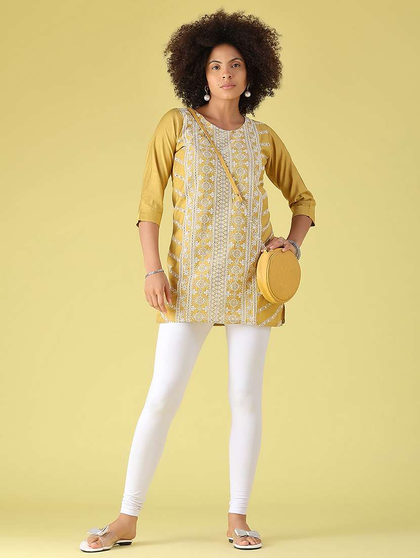 Women Embroidered Three Quarter Sleeve Straight Kurti - 22516442 -  Standard Image - 5