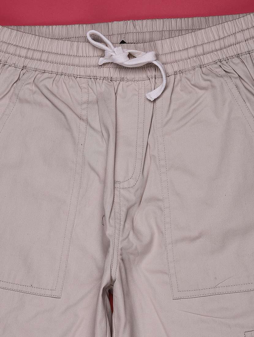 Girls Solid Mid Rise Regular Fit Cargo - 22516463 -  Standard Image - 3