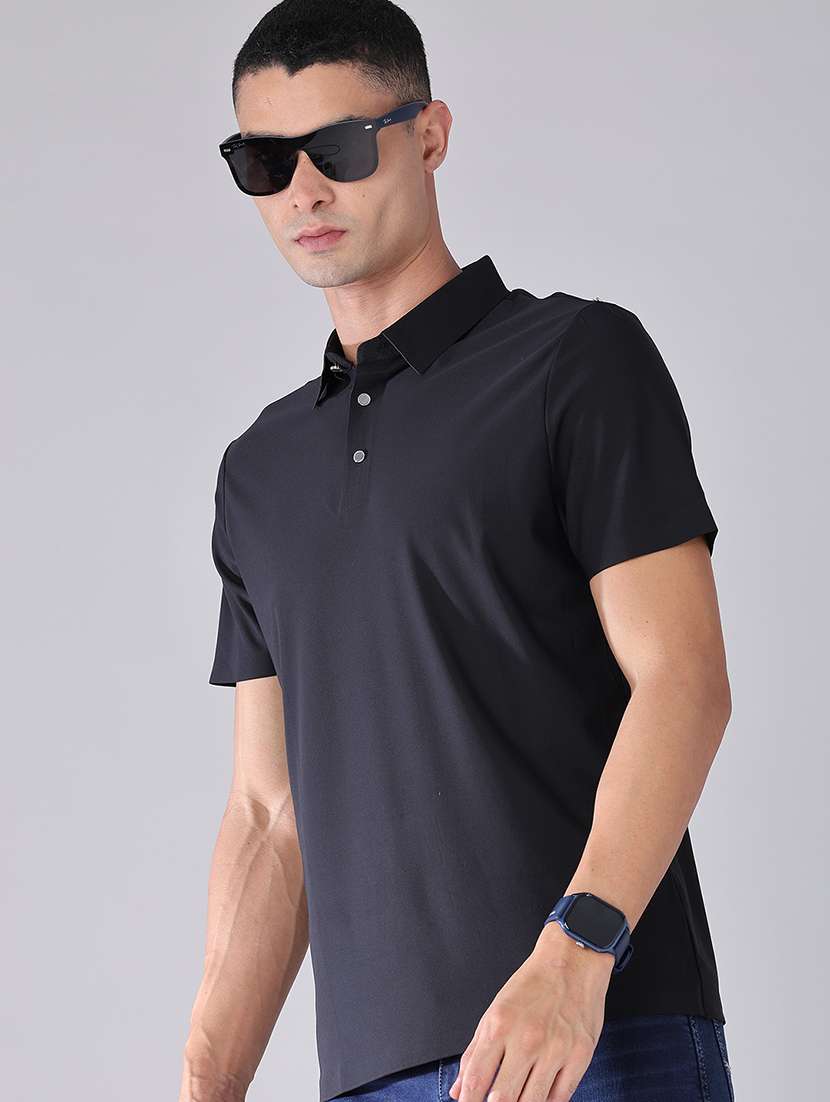 men solid short sleeve regular fit polo t-shirt
