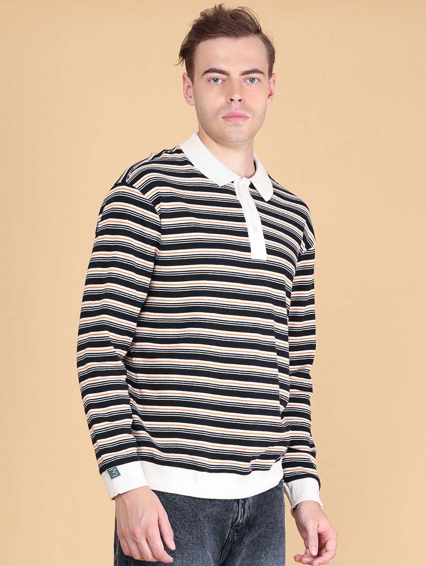 men striped long sleeves polo t-shirt - 22516784 -  Standard Image - 3