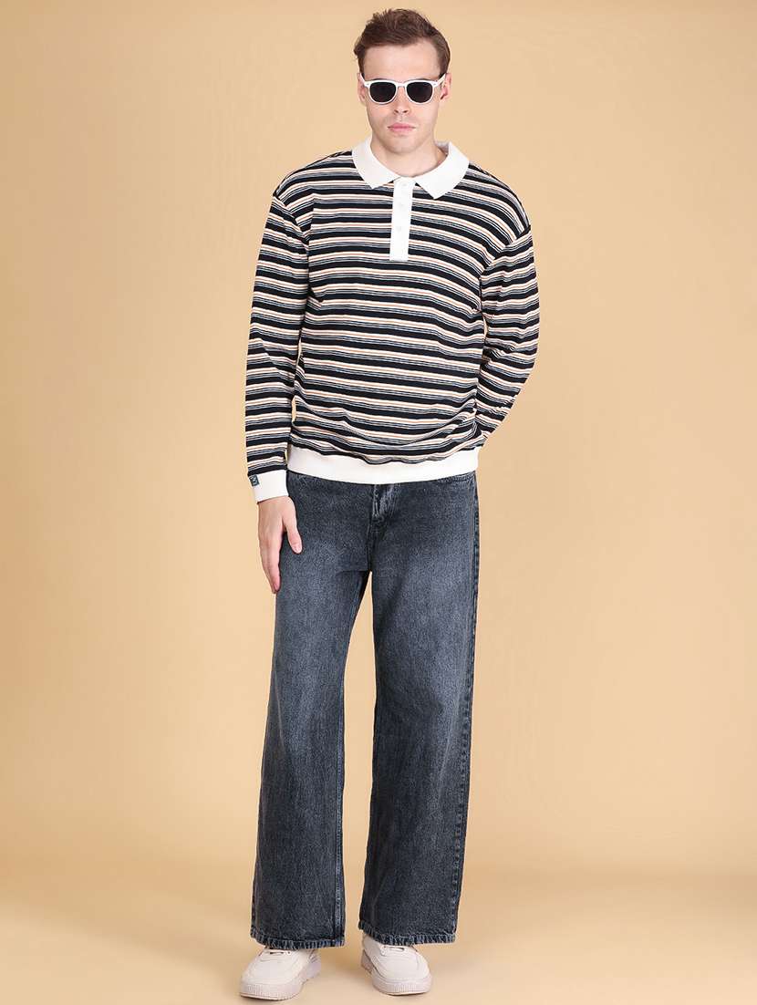 men striped long sleeves polo t-shirt - 22516784 -  Standard Image - 5