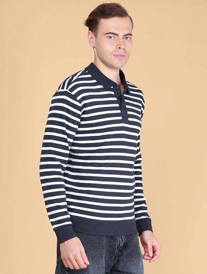 men striped long sleeves polo t-shirt - 22516786 -  Standard Image - 3