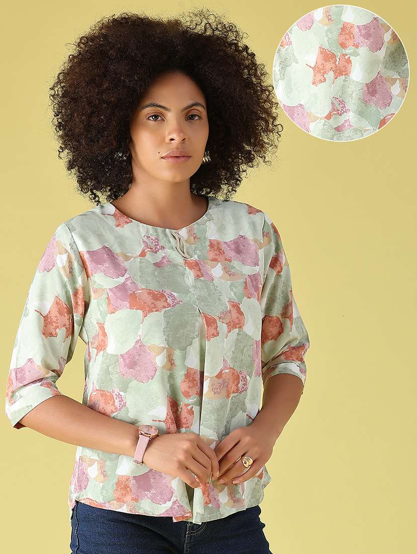 Women Printed Three Quarter Sleeves Regular Top - 22517395 -  Standard Image - 3