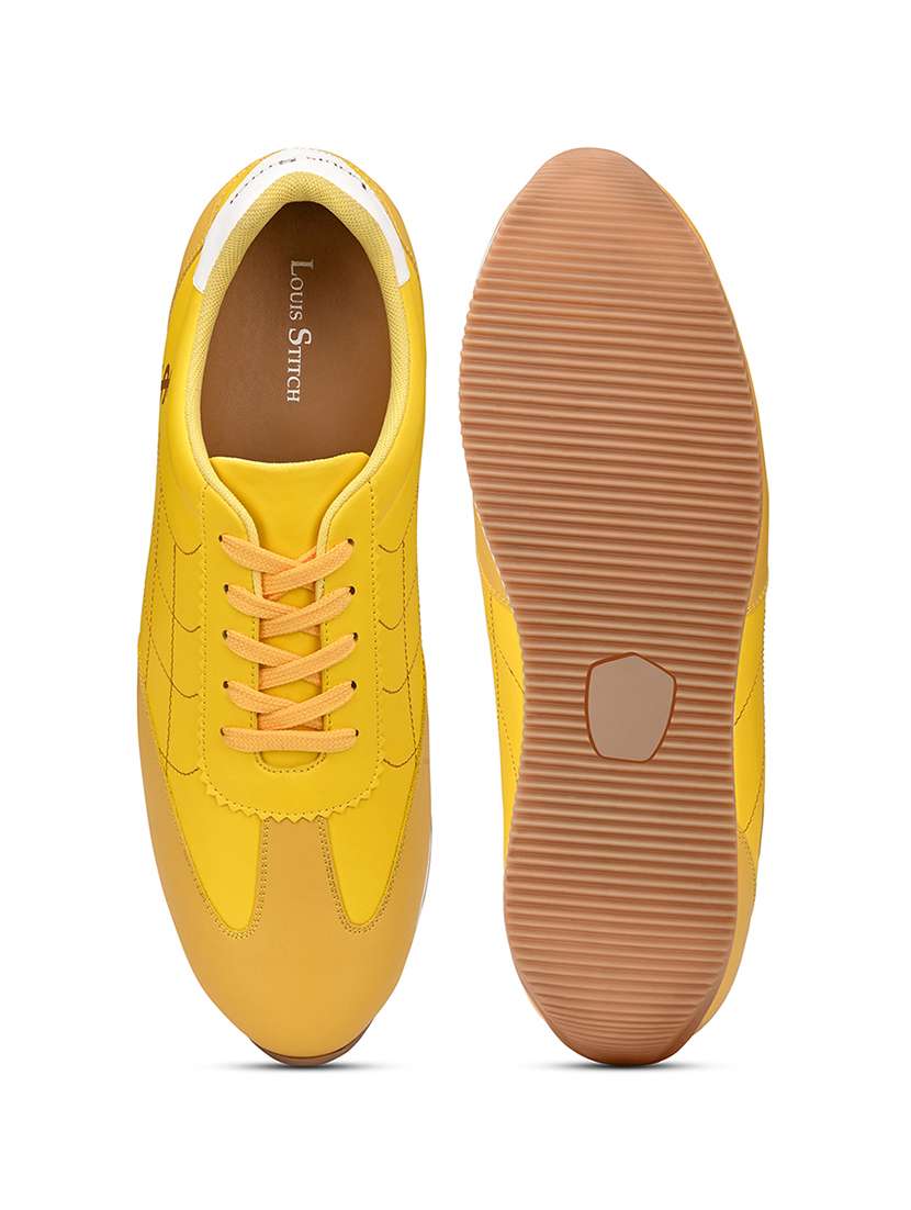 men yellow lace up sneaker - 22517732 -  Standard Image - 3