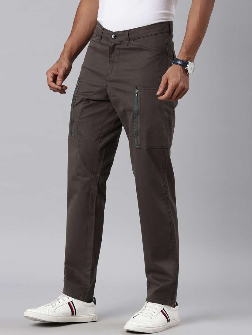 men solid mid rise regular fit cargo  - 22517744 -  Standard Image - 3