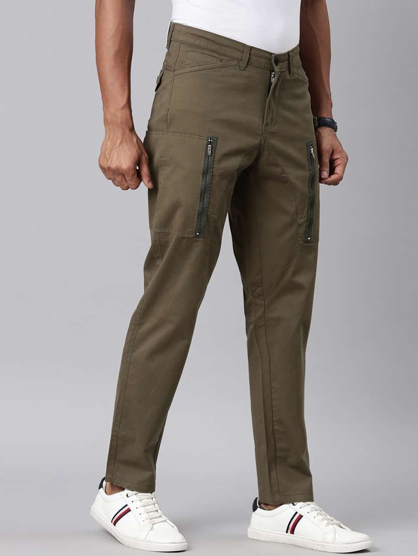 men solid mid rise regular fit cargo  - 22517745 -  Standard Image - 3