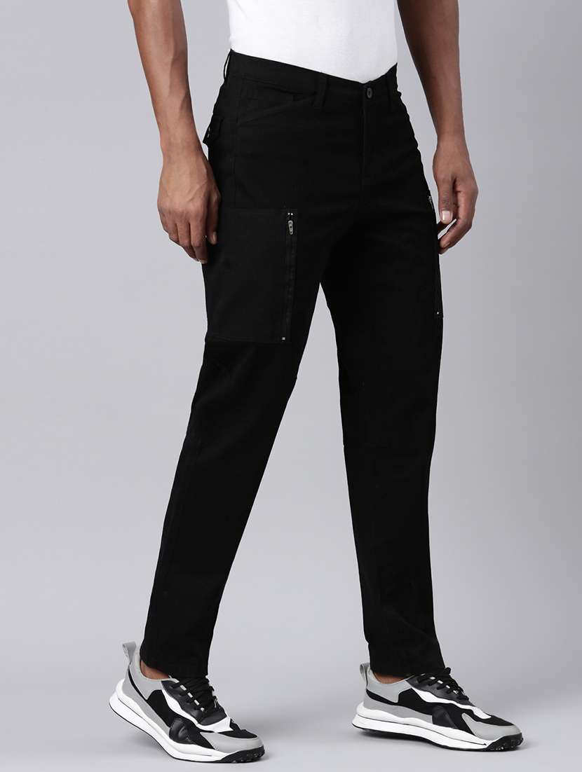 Men Solid Mid Rise Regular Fit Cargo - 22517746 -  Standard Image - 3