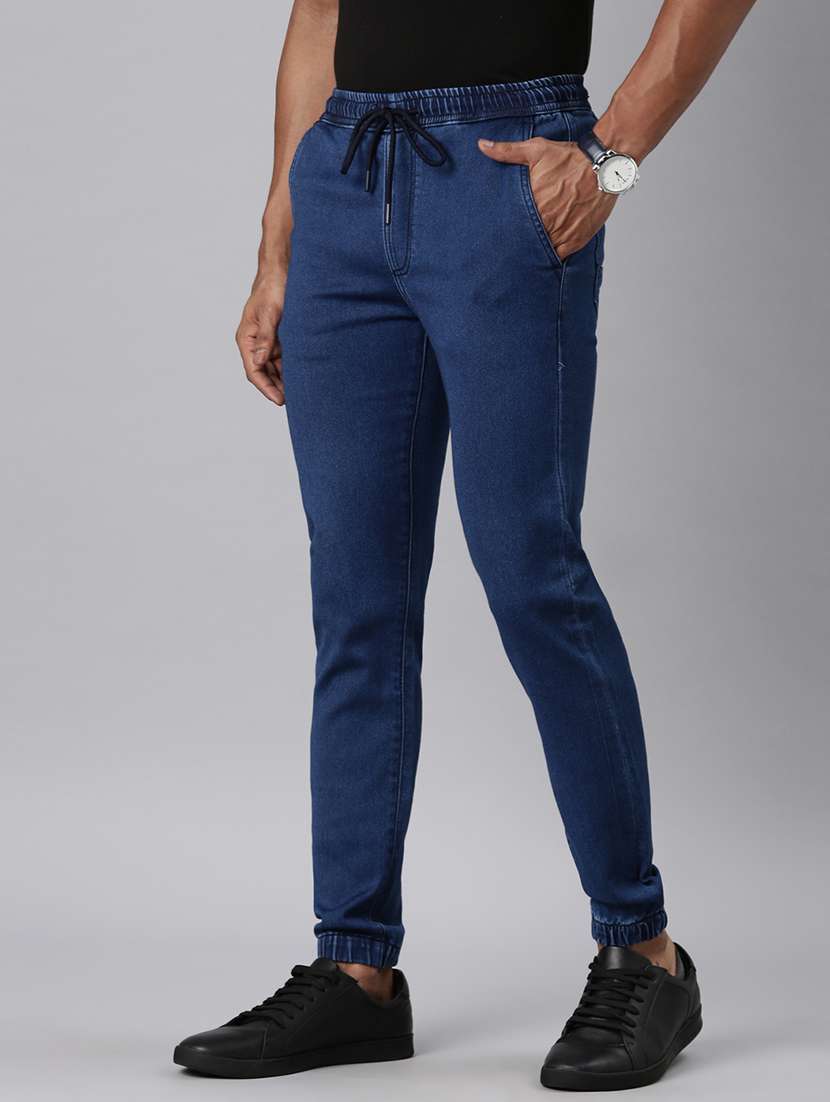 Men Solid Mid Rise Slim Fit Jogger - 22517747 -  Standard Image - 3