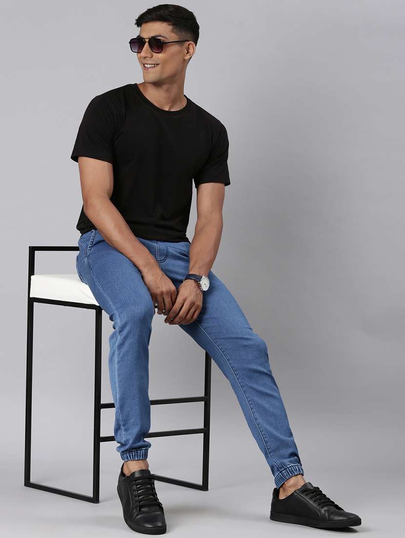 men solid mid rise slim fit jogger - 22517749 -  Standard Image - 5