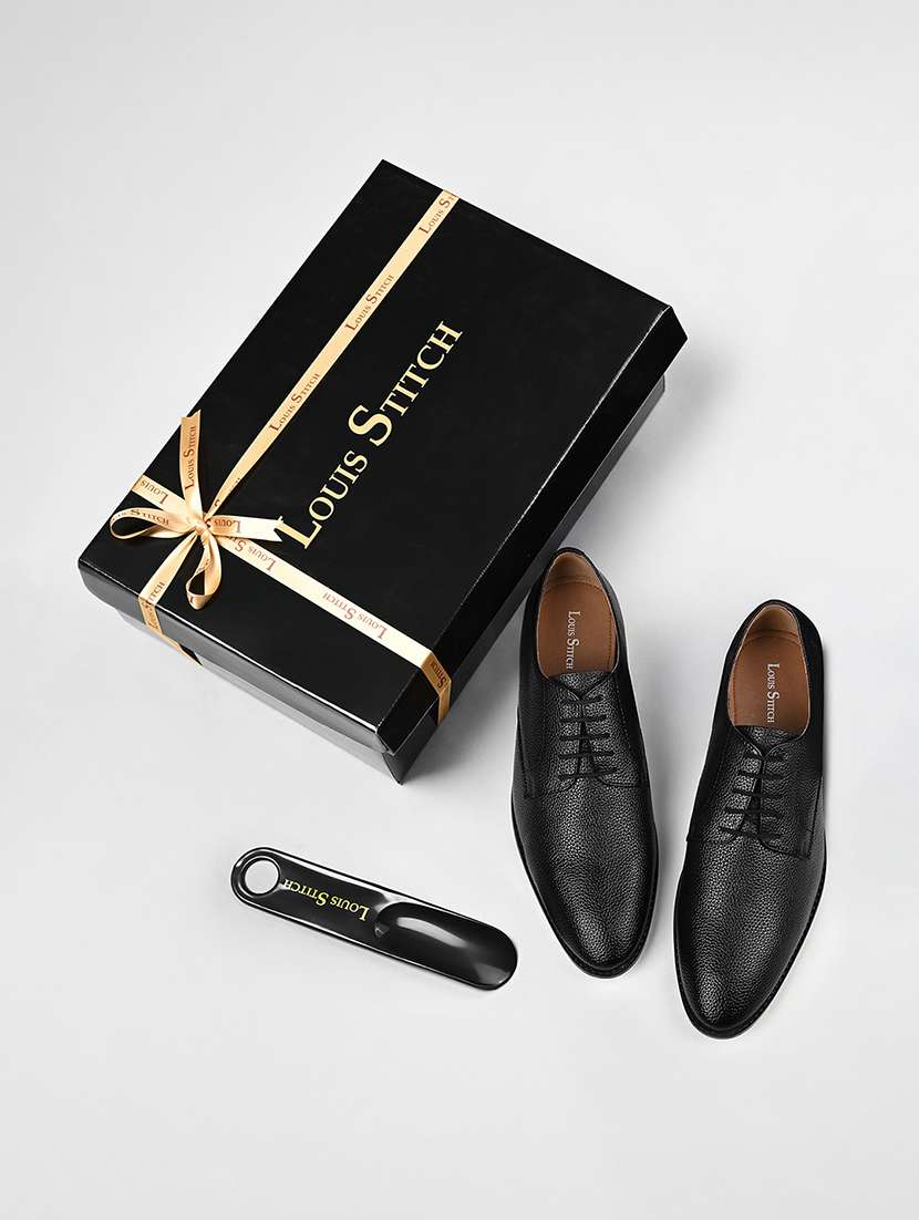 Men Black Lace-up Derby - 22517750 -  Standard Image - 5