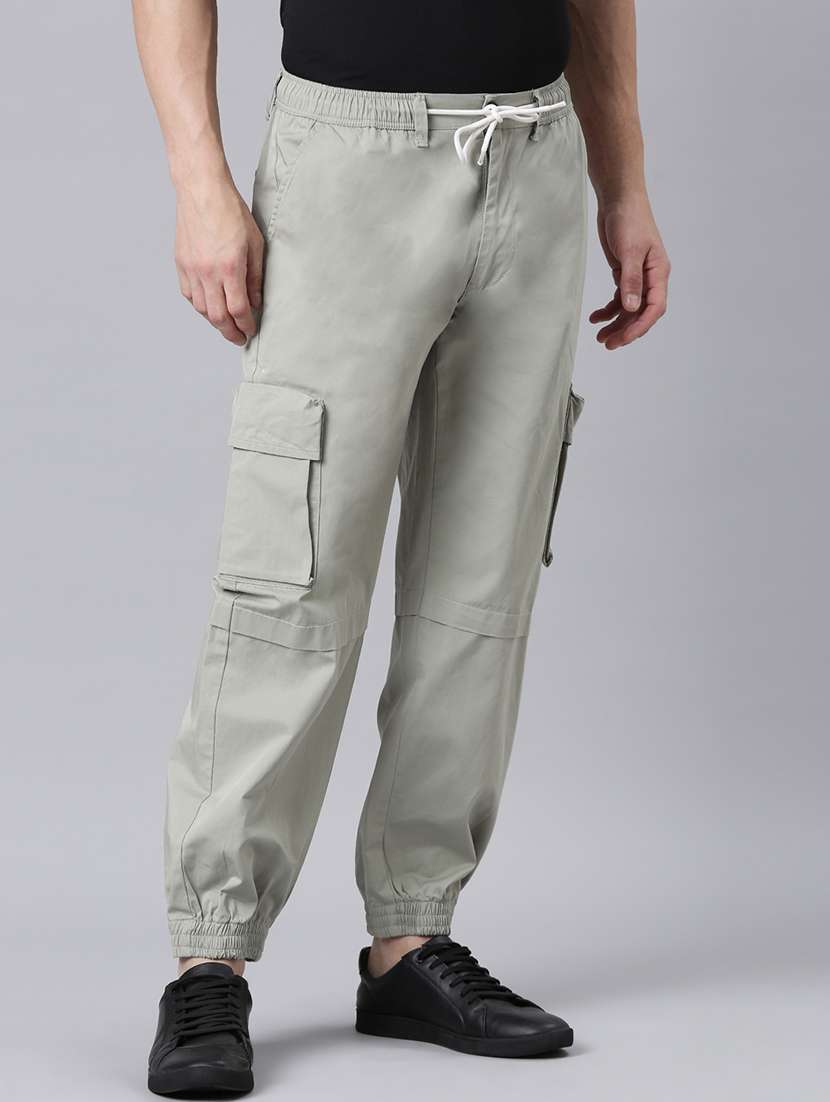 men solid mid rise relaxed fit jogger - 22517751 -  Standard Image - 3