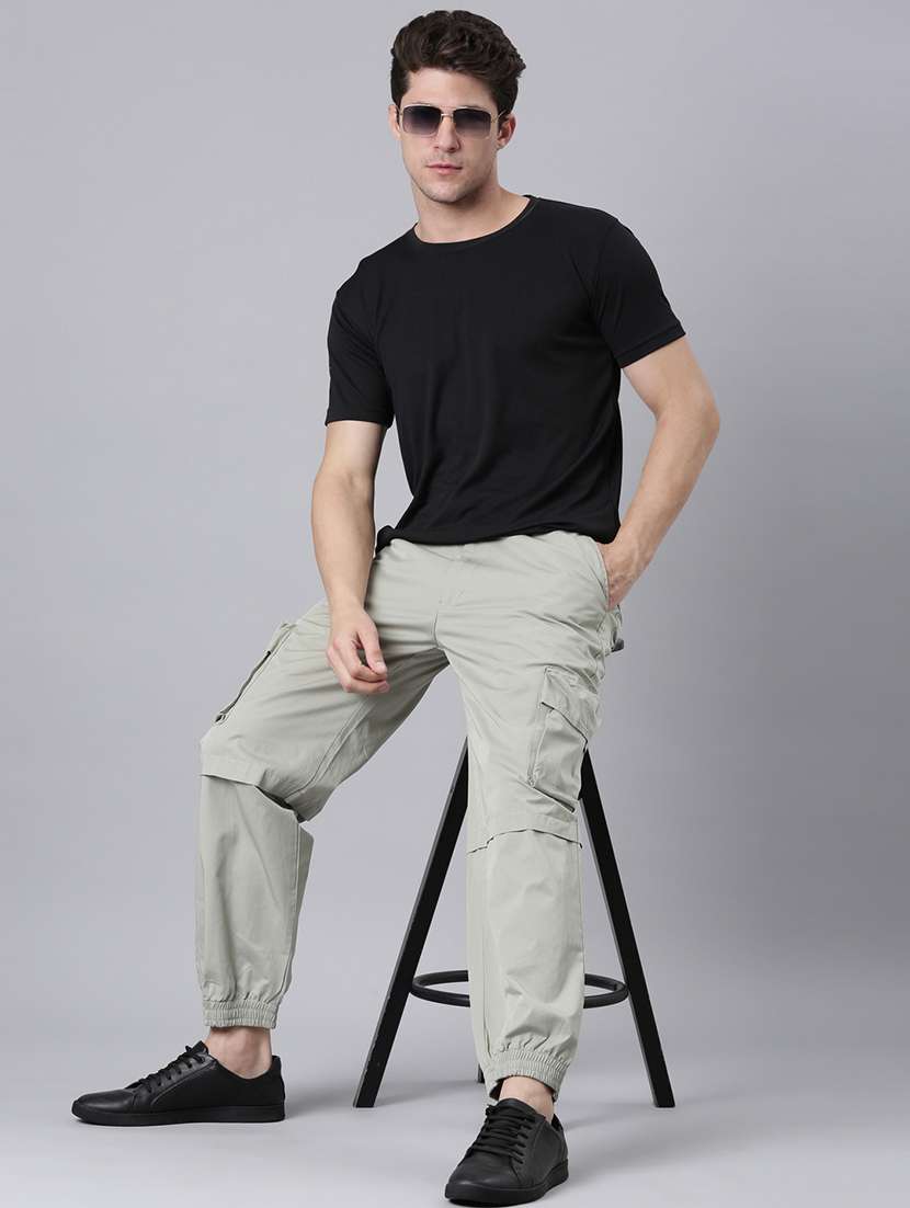 men solid mid rise relaxed fit jogger - 22517751 -  Standard Image - 5