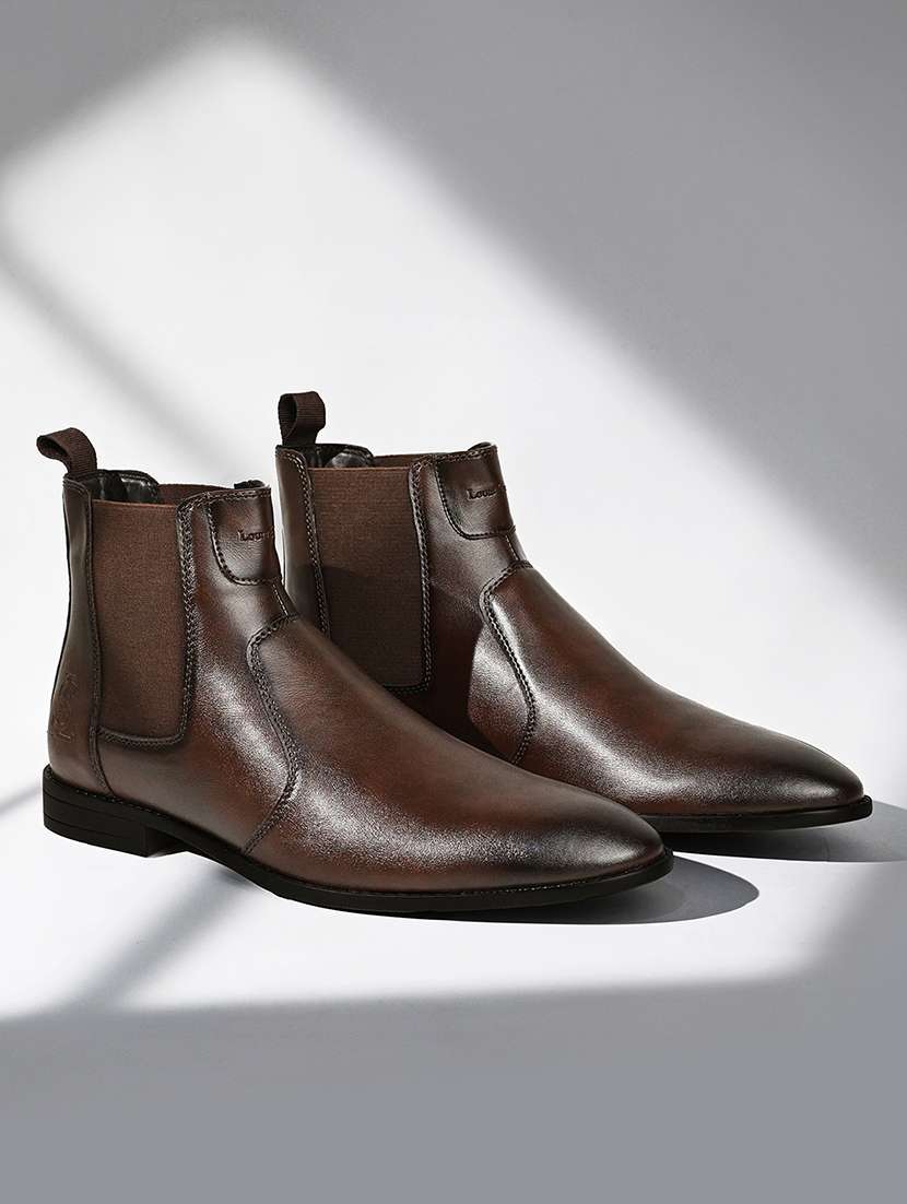 men brown slip on boot
