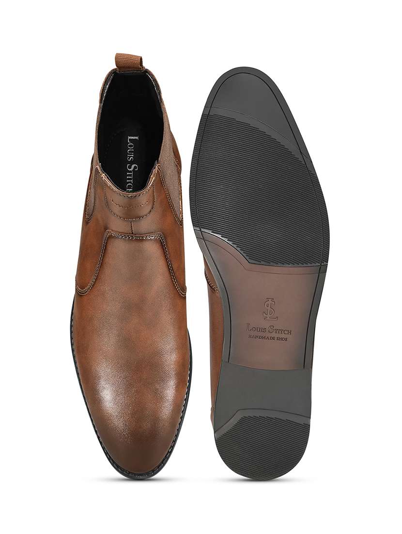 men tan slip on boot - 22517755 -  Standard Image - 3