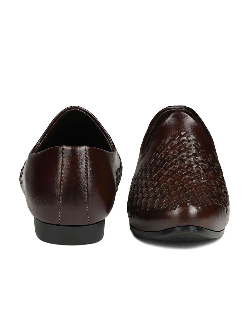 men brown slip on mojari - 22517758 -  Standard Image - 3