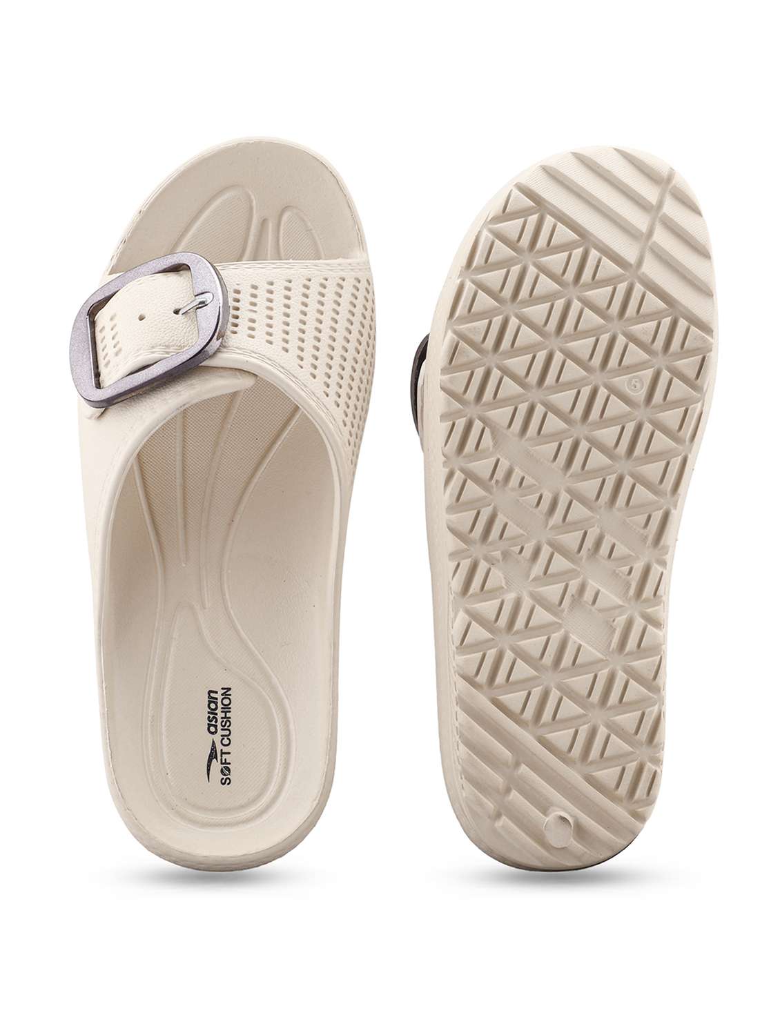 women textured slip on slides - 22517761 -  Standard Image - 3