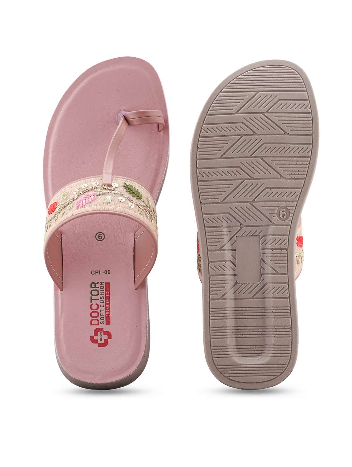 women embroidered one toe flat sandal - 22517776 -  Standard Image - 3