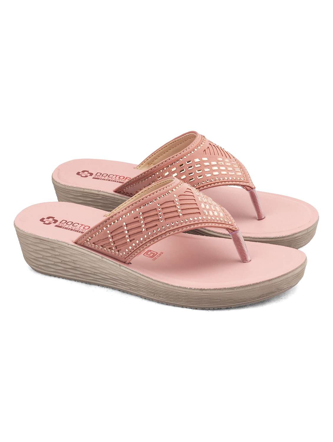 women embellished toe separator wedges