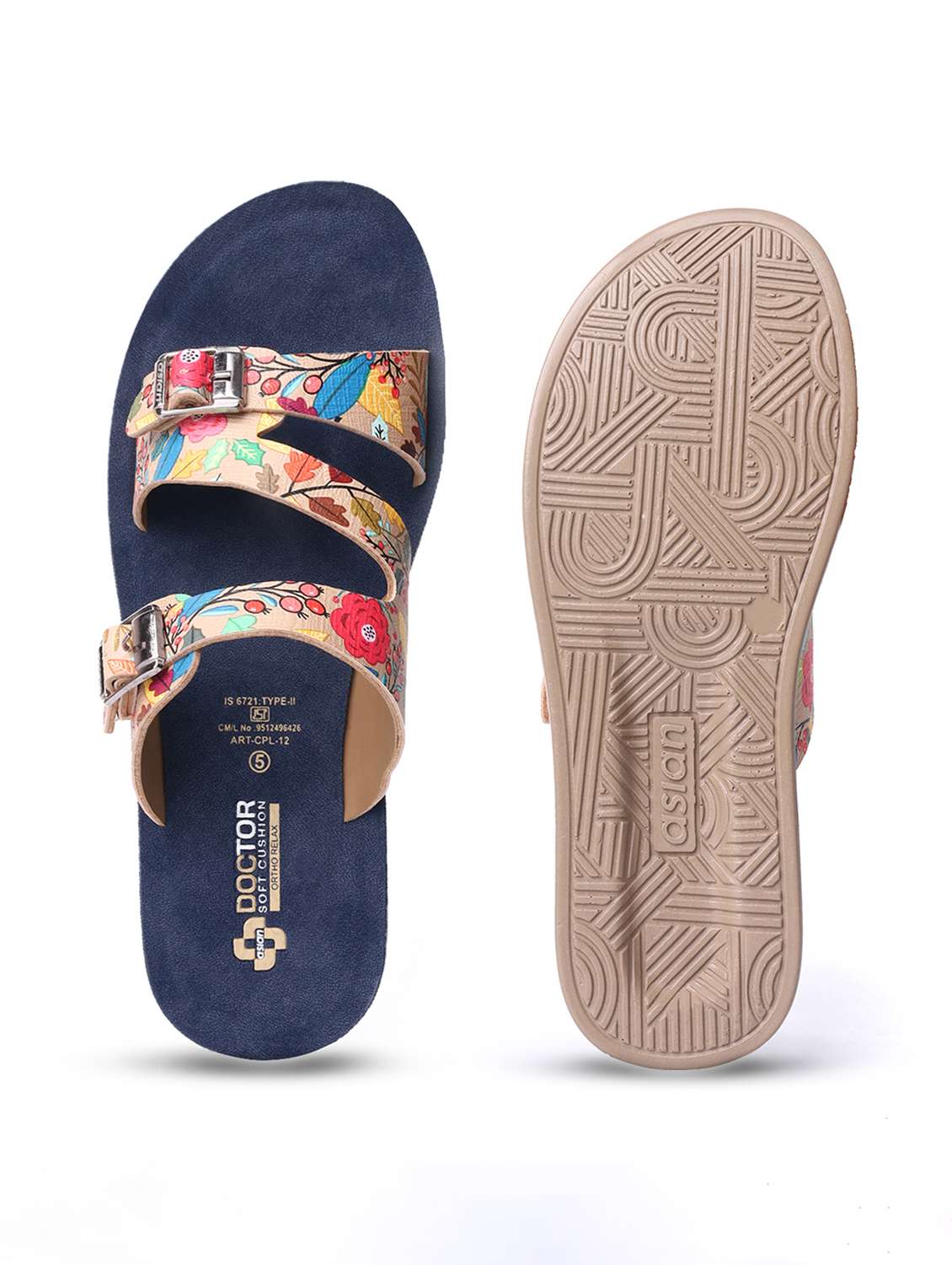 women printed slip on flat sandal - 22517779 -  Standard Image - 3