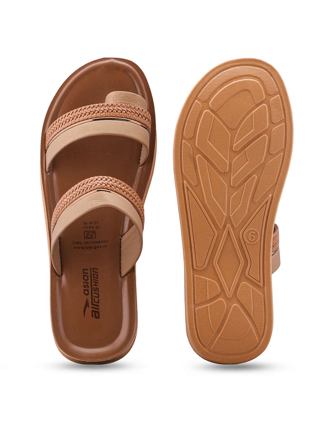 women textured one toe flat sandal - 22517785 -  Standard Image - 3