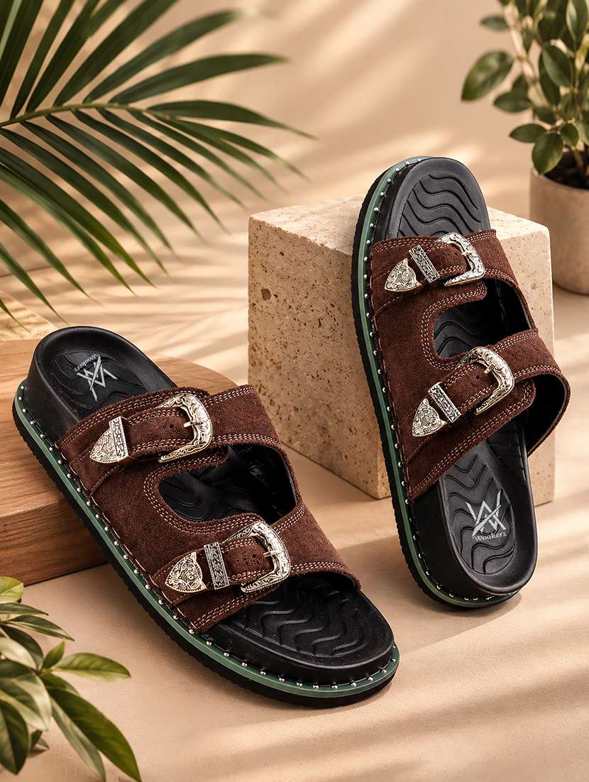 men solid slip on sandal