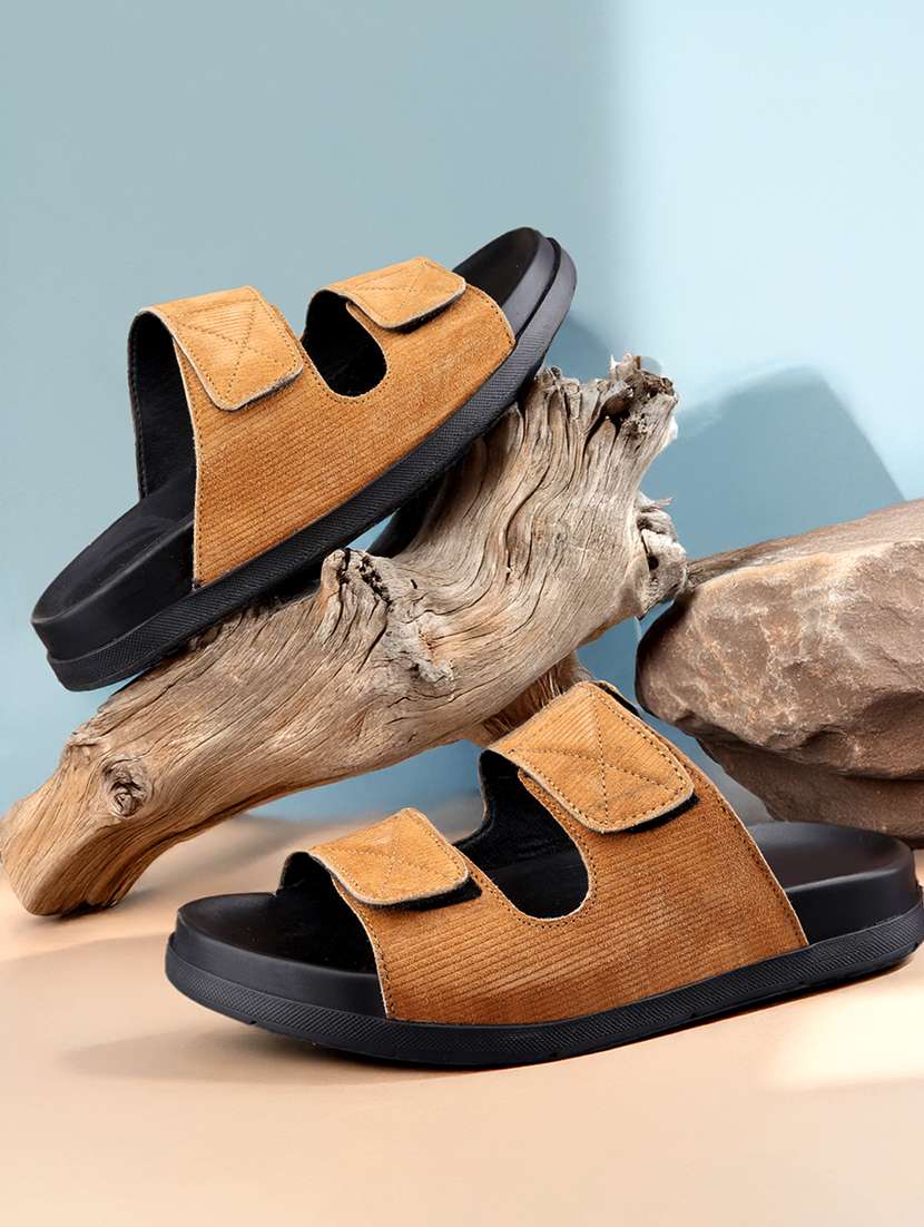 men solid slip on sandal
