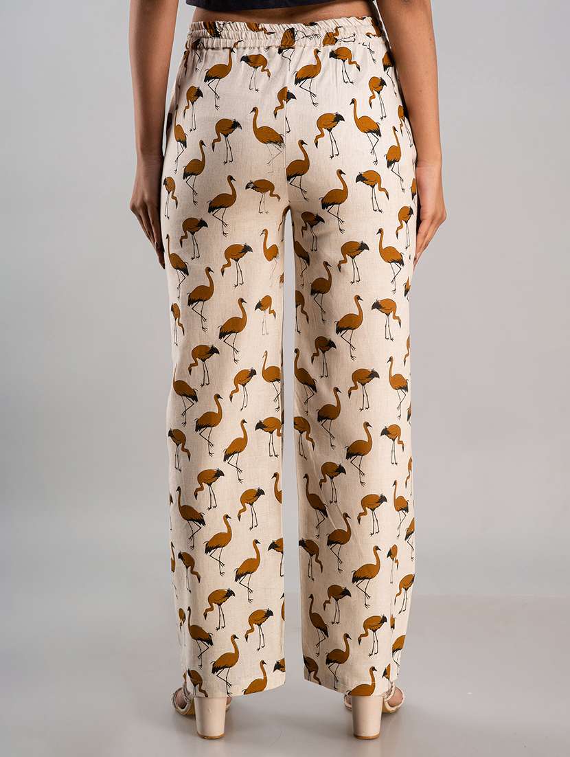 women printed mid rise straight palazzo - 22517890 -  Standard Image - 3