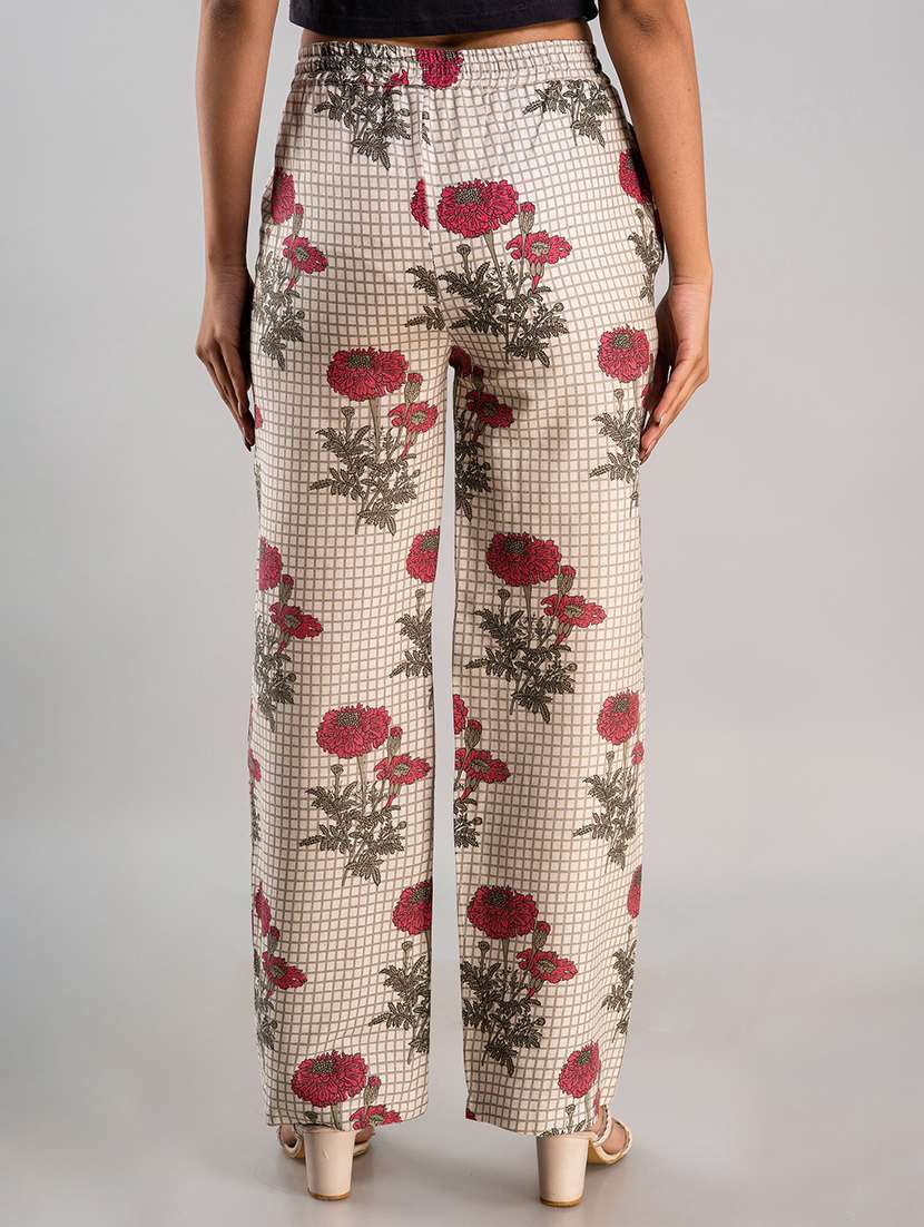 Women Printed Mid Rise Straight Palazzo - 22517891 -  Standard Image - 3