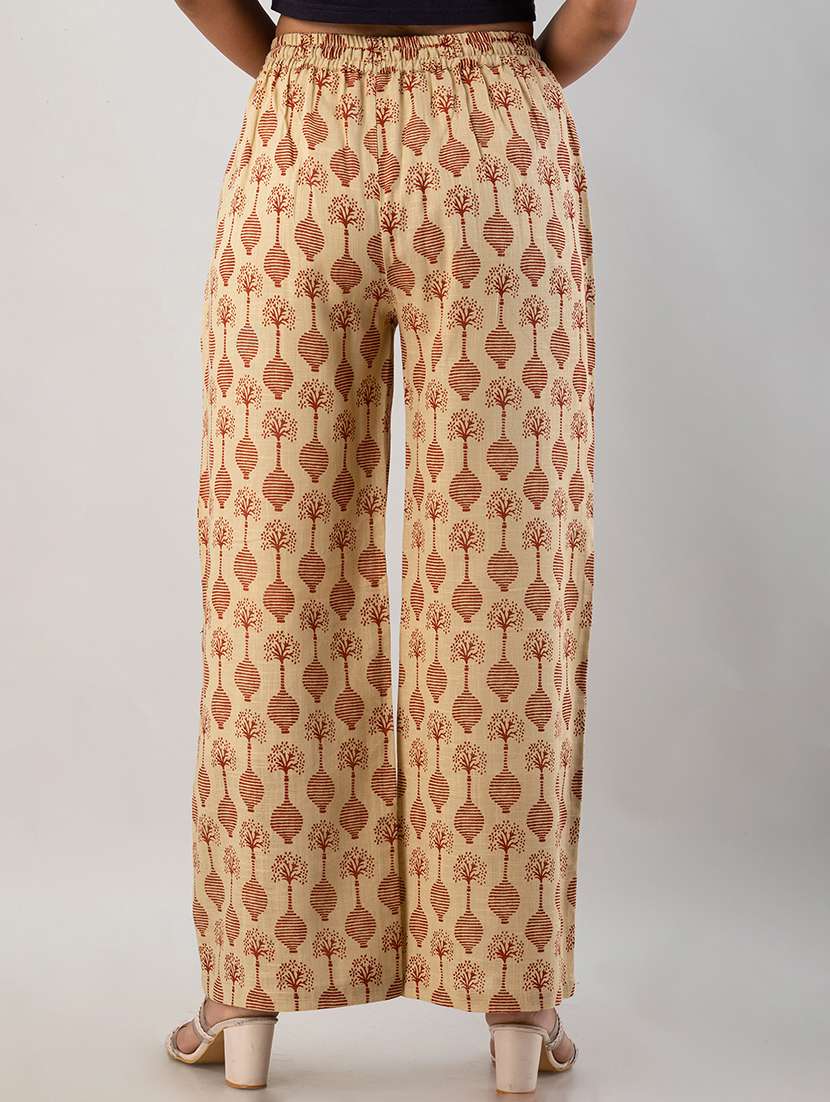 Women Printed Mid Rise Straight Palazzo - 22517896 -  Standard Image - 3
