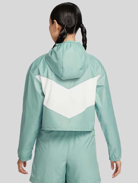 women colourblocked long sleeves hooded windcheater jacket - 22517901 -  Standard Image - 3