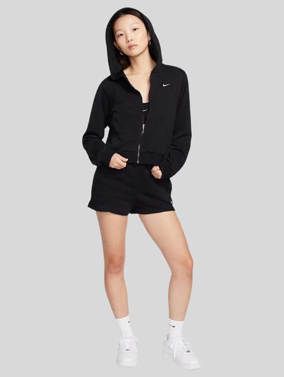 women solid long sleeves hooded sweatshirt - 22517903 -  Standard Image - 3