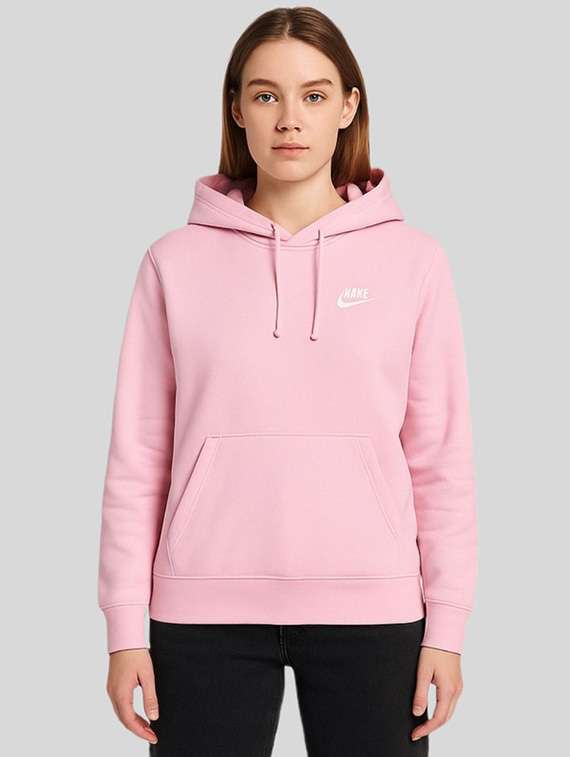 women solid long sleeves hooded sweatshirt