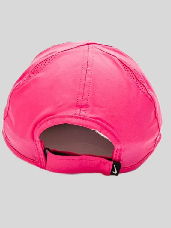 pink polyester base ball cap with white logo - 22517913 -  Standard Image - 3