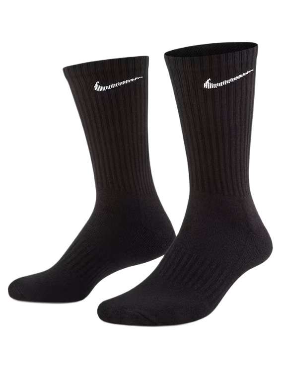 nike everyday cushion crew socks in black