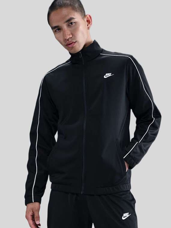 men solid long sleeve full length track suit